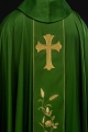 Ornat zielony z haftowanym krzyżem i motywem kłosów pszenicy - KOR/375/01/53 - HAF KOR/375/01/53 - Dewocjonalia P.H. Jakóbczak - Katolicki sklep liturgiczny i hurtownia
