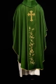 Ornat zielony z haftowanym krzyżem i motywem kłosów pszenicy - KOR/375/01/53 - HAF KOR/375/01/53 - Dewocjonalia P.H. Jakóbczak - Katolicki sklep liturgiczny i hurtownia