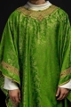 Ornat zielony ręcznie zdobiony z kamieniami naturalnymi - HM/7010/01/90 - HAF HM/7010/01/90 - Dewocjonalia P.H. Jakóbczak - Katolicki sklep liturgiczny i hurtownia