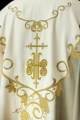 Ornat liturgiczny ecru haftowany z motywami IHS i winorośli - LE/7037/05 - HAF LE/7037/05 - Dewocjonalia P.H. Jakóbczak - Katolicki sklep liturgiczny i hurtownia