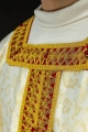 Ręcznie wykonany ornat liturgiczny ecru z kamieniami naturalnymi - HM/7009/05/90/PA02 - HAF HM/7009/05/90/PA02 - Dewocjonalia P.H. Jakóbczak - Katolicki sklep liturgiczny i hurtownia