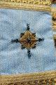 Ornat maryjny ecru ręcznie zdobiony kamieniami naturalnymi - HM/7004/05/96 - HAF HM/7004/05/96 - Dewocjonalia P.H. Jakóbczak - Katolicki sklep liturgiczny i hurtownia