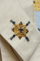 Ornat maryjny ecru ręcznie zdobiony kamieniami naturalnymi - HM/7004/05/96 - HAF HM/7004/05/96 - Dewocjonalia P.H. Jakóbczak - Katolicki sklep liturgiczny i hurtownia
