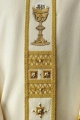 Ornat ecru ręcznie zdobiony z kamieniami naturalnymi - HM/7008/05/96 - HAF HM/7008/05/96 - Dewocjonalia P.H. Jakóbczak - Katolicki sklep liturgiczny i hurtownia