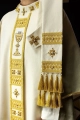 Ornat ecru ręcznie zdobiony z kamieniami naturalnymi - HM/7008/05/96 - HAF HM/7008/05/96 - Dewocjonalia P.H. Jakóbczak - Katolicki sklep liturgiczny i hurtownia