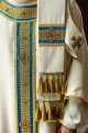 Ręcznie zdobiony ornat ecru z kamieniami naturalnymi - HM/7001/05/71/PA06 - HAF HM/7001/05/71/PA06 - Dewocjonalia P.H. Jakóbczak - Katolicki sklep liturgiczny i hurtownia