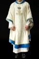 Ornat maryjny ecru ręcznie zdobiony kamieniami naturalnymi - HM/7006/05/88 - HAF HM/7006/05/88 - Dewocjonalia P.H. Jakóbczak - Katolicki sklep liturgiczny i hurtownia