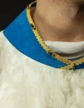 Ornat maryjny ecru ręcznie zdobiony kamieniami naturalnymi - HM/7006/05/88 - HAF HM/7006/05/88 - Dewocjonalia P.H. Jakóbczak - Katolicki sklep liturgiczny i hurtownia