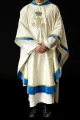 Ornat maryjny ecru ręcznie zdobiony kamieniami naturalnymi - HM/7006/05/88 - HAF HM/7006/05/88 - Dewocjonalia P.H. Jakóbczak - Katolicki sklep liturgiczny i hurtownia