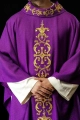 Fioletowy ornat bogato haftowany kamieniami - LE/7014/03 - HAF LE/7014/03 - Dewocjonalia P.H. Jakóbczak - Katolicki sklep liturgiczny i hurtownia