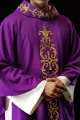 Fioletowy ornat bogato haftowany kamieniami - LE/7014/03 - HAF LE/7014/03 - Dewocjonalia P.H. Jakóbczak - Katolicki sklep liturgiczny i hurtownia