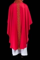 Ornat czerwony bogato haftowany ozdobiony czerwonymi kamieniami - LE/7004/02 - HAF LE/7004/02 - Dewocjonalia P.H. Jakóbczak - Katolicki sklep liturgiczny i hurtownia