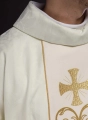 Ornat liturgiczny ecru z ozdobnym pasem - KOR/148/05/81 - HAF KOR/148/05/81 - Dewocjonalia P.H. Jakóbczak - Katolicki sklep liturgiczny i hurtownia