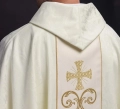 Ornat liturgiczny ecru z ozdobnym pasem - KOR/148/05/81 - HAF KOR/148/05/81 - Dewocjonalia P.H. Jakóbczak - Katolicki sklep liturgiczny i hurtownia