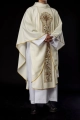 Bogato zdobiony ornat ecru z motywem IHS - KOR/056/05/01 - HAF KOR/056/05/01 - Dewocjonalia P.H. Jakóbczak - Katolicki sklep liturgiczny i hurtownia