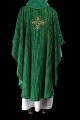 Zielony ornat z bogato haftowanym krzyżem i ozdobionym kołnierzem - LE/7036/01 - HAF LE/7036/01 - Dewocjonalia P.H. Jakóbczak - Katolicki sklep liturgiczny i hurtownia