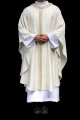 Biały ornat liturgiczny z haftowanym pasem i kołnierzem - LE/7033/05 - HAF LE/7033/05 - Dewocjonalia P.H. Jakóbczak - Katolicki sklep liturgiczny i hurtownia