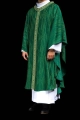 Zielony ornat liturgiczny z haftowanym pasem i kołnierzem - LE/7033/01 - HAF LE/7033/01 - Dewocjonalia P.H. Jakóbczak - Katolicki sklep liturgiczny i hurtownia