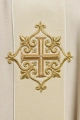 Ornat ecru z haftem krzyża na aksamitnym pasie - LE/7029/05 - HAF LE/7029/05 - Dewocjonalia P.H. Jakóbczak - Katolicki sklep liturgiczny i hurtownia