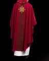 Ornat czerwony haftowany na aksamicie z symbolem czerwonego krzyża - LE/7029/02 - HAF LE/7029/02 - Dewocjonalia P.H. Jakóbczak - Katolicki sklep liturgiczny i hurtownia