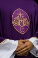 Ornat fioletowy haftowany z IHS lekka dzianina SACROLITE - KOR/388/03/78 - HAF KOR/388/03/78 - Dewocjonalia P.H. Jakóbczak - Katolicki sklep liturgiczny i hurtownia