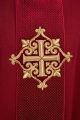 Ornat czerwony z czerwonym aksamitnym pasem i haftem krzyża - LE/7030/02 - HAF LE/7030/02 - Dewocjonalia P.H. Jakóbczak - Katolicki sklep liturgiczny i hurtownia