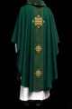 Ornat zielony z zielonym aksamitnym pasem i haftem krzyża - LE/7030/01 - HAF LE/7030/01 - Dewocjonalia P.H. Jakóbczak - Katolicki sklep liturgiczny i hurtownia