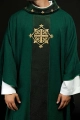 Ornat zielony haftowany na aksamicie z symbolem zielonego krzyża - LE/7029/01 - HAF LE/7029/01 - Dewocjonalia P.H. Jakóbczak - Katolicki sklep liturgiczny i hurtownia