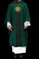 Ornat zielony haftowany na aksamicie z symbolem zielonego krzyża - LE/7029/01 - HAF LE/7029/01 - Dewocjonalia P.H. Jakóbczak - Katolicki sklep liturgiczny i hurtownia