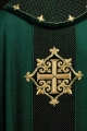 Ornat zielony haftowany na aksamicie z symbolem zielonego krzyża - LE/7029/01 - HAF LE/7029/01 - Dewocjonalia P.H. Jakóbczak - Katolicki sklep liturgiczny i hurtownia