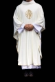 Ornat ecru z haftowanym krzyżem z dzianiny SACROLITE - KOR/387/05/78 - HAF KOR/387/05/78 - Dewocjonalia P.H. Jakóbczak - Katolicki sklep liturgiczny i hurtownia