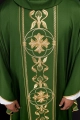 Haftowany ornat zielony z dekoracyjnym pasem - KOR/267/01/53 - HAF KOR/267/01/53 - Dewocjonalia P.H. Jakóbczak - Katolicki sklep liturgiczny i hurtownia