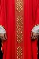 Ornat czerwony z haftowanym złotym krzyżem - KOR/266/02/53 - HAF KOR/266/02/53 - Dewocjonalia P.H. Jakóbczak - Katolicki sklep liturgiczny i hurtownia