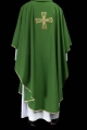 Ornat zielony z haftowanym motywem krzyża - KOR/258/01/12 - HAF KOR/258/01/12 - Dewocjonalia P.H. Jakóbczak - Katolicki sklep liturgiczny i hurtownia