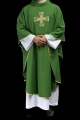 Ornat zielony z haftowanym motywem krzyża - KOR/258/01/12 - HAF KOR/258/01/12 - Dewocjonalia P.H. Jakóbczak - Katolicki sklep liturgiczny i hurtownia