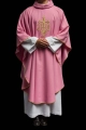 Ornat różowy z wypukłym haftem JHS - KOR/255/08/12 - HAF KOR/255/08/12 - Dewocjonalia P.H. Jakóbczak - Katolicki sklep liturgiczny i hurtownia