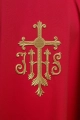 Ornat czerwony z wypukłym haftem JHS - KOR/255/02/12 - HAF KOR/255/02/12 - Dewocjonalia P.H. Jakóbczak - Katolicki sklep liturgiczny i hurtownia