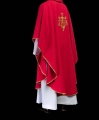 Ornat czerwony z wypukłym haftem JHS - KOR/255/02/12 - HAF KOR/255/02/12 - Dewocjonalia P.H. Jakóbczak - Katolicki sklep liturgiczny i hurtownia