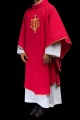 Ornat czerwony z wypukłym haftem JHS - KOR/255/02/12 - HAF KOR/255/02/12 - Dewocjonalia P.H. Jakóbczak - Katolicki sklep liturgiczny i hurtownia