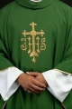 Ornat zielony z wypukłym haftem JHS - KOR/255/01/12 - HAF KOR/255/01/12 - Dewocjonalia P.H. Jakóbczak - Katolicki sklep liturgiczny i hurtownia