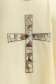 Ornat ecru z haftowanym krzyżem mozaikowym - KOR/257/05/62 - HAF KOR/257/05/62 - Dewocjonalia P.H. Jakóbczak - Katolicki sklep liturgiczny i hurtownia