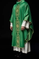 Zielony ornat bogato haftowany z połyskiem - LE/7021/01 - HAF LE/7021/01 - Dewocjonalia P.H. Jakóbczak - Katolicki sklep liturgiczny i hurtownia