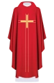 Czerwony ornat liturgiczny haftowany w minimalistycznym wzorze - LE/7019/02 - HAF LE/7019/02 - Dewocjonalia P.H. Jakóbczak - Katolicki sklep liturgiczny i hurtownia