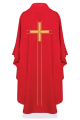 Czerwony ornat liturgiczny haftowany w minimalistycznym wzorze - LE/7019/02 - HAF LE/7019/02 - Dewocjonalia P.H. Jakóbczak - Katolicki sklep liturgiczny i hurtownia