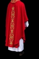 Czerwony ornat liturgiczny bogato haftowany kamieniami - LE/7014/02 - HAF LE/7014/02 - Dewocjonalia P.H. Jakóbczak - Katolicki sklep liturgiczny i hurtownia