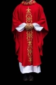 Czerwony ornat liturgiczny bogato haftowany kamieniami - LE/7014/02 - HAF LE/7014/02 - Dewocjonalia P.H. Jakóbczak - Katolicki sklep liturgiczny i hurtownia