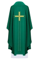 Zielony ornat liturgiczny haftowany w minimalistycznym wzorze - LE/7019/01 - HAF LE/7019/01 - Dewocjonalia P.H. Jakóbczak - Katolicki sklep liturgiczny i hurtownia