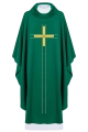 Zielony ornat liturgiczny haftowany w minimalistycznym wzorze - LE/7019/01 - HAF LE/7019/01 - Dewocjonalia P.H. Jakóbczak - Katolicki sklep liturgiczny i hurtownia