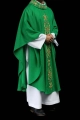 Zielony ornat liturgiczny bogato haftowany kamieniami - LE/7014/01 - HAF LE/7014/01 - Dewocjonalia P.H. Jakóbczak - Katolicki sklep liturgiczny i hurtownia