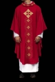 Czerwony ornat liturgiczny bogato haftowany sznurem i kamieniami - LE/7018/02 - HAF LE/7018/02 - Dewocjonalia P.H. Jakóbczak - Katolicki sklep liturgiczny i hurtownia